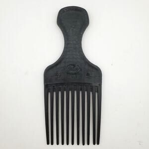 Vtg Goody Hair Pick Black Crocodile Textured 6.5” Lift & Volume Pre-Owned